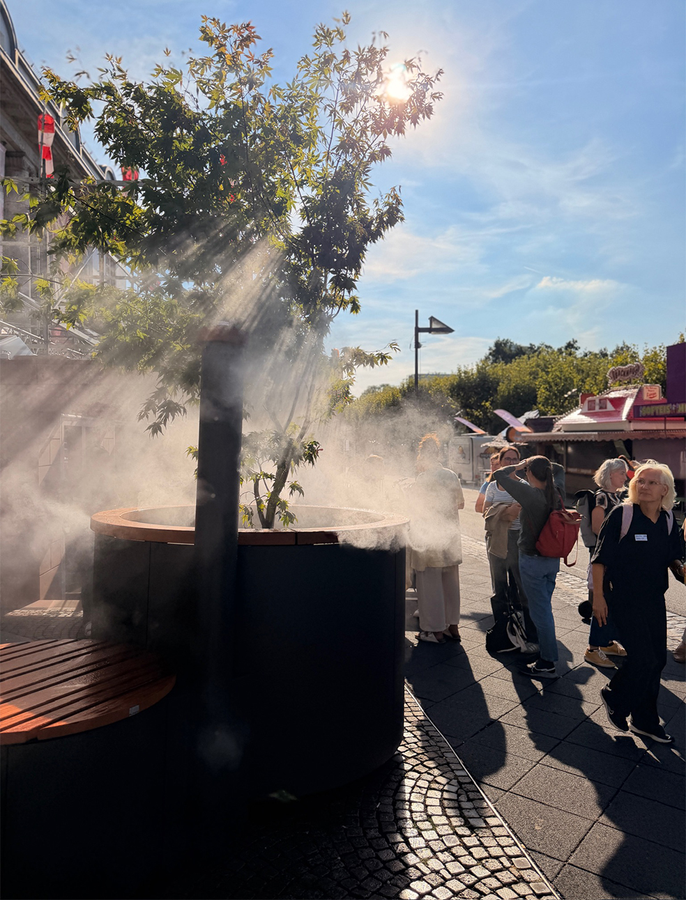 Nebelkühlung der CoolTown-Demo vor dem DAM