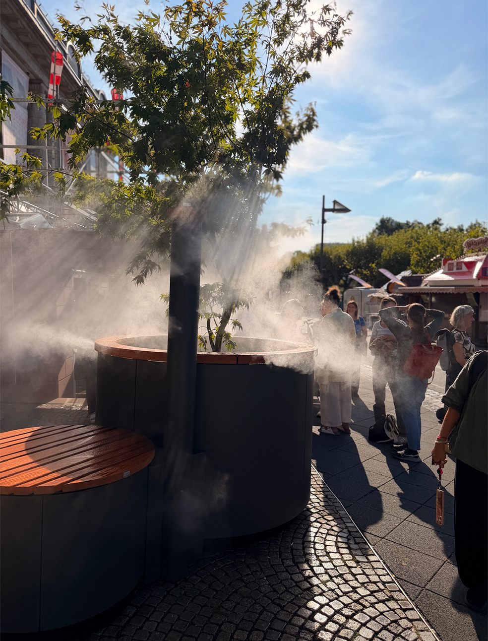 Nebelkühlung der CoolTown-Demo vor dem DAM
