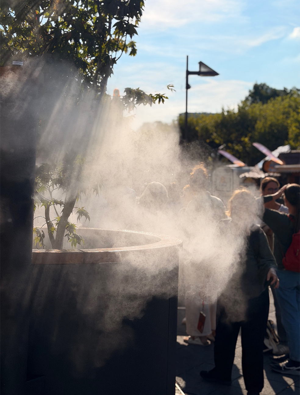 Nebelkühlung der CoolTown-Demo vor dem DAM