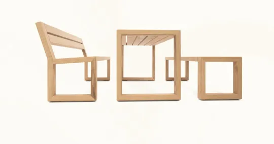 sitzgruppe aus accoya jolz