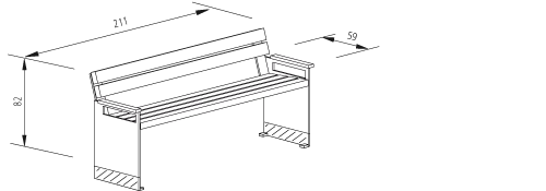 Parkbank Binga Accoya Armlehnen mit Sitzneigung