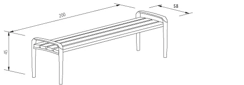 Calma Hockerbank mit Maßen